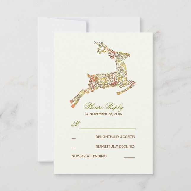 Deer Fall Wedding RSVP Cards (Front)