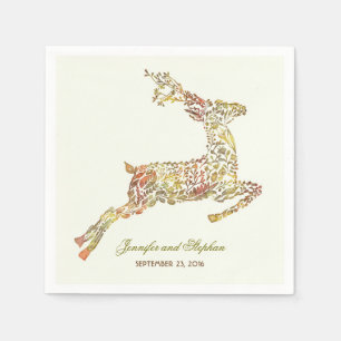 Deer Fall Woodland Wedding Paper Napkins
