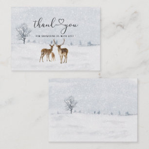Deer Family and Baby it is cold outside baby showe Note Card