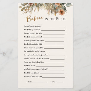 Deer Family Boho Pampas Babies in the Bible Game