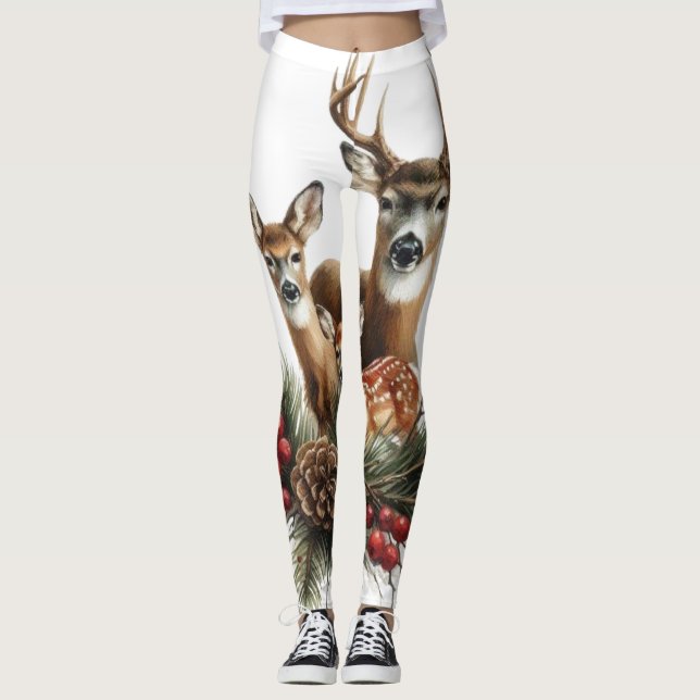 Deer Family  Leggings (Front)