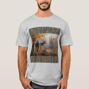 Deer Family Playing In Field T-Shirt