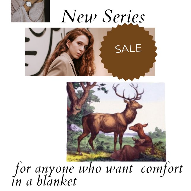  Deer Family Vintage Forest Fleece Blanket (Creator Uploaded)