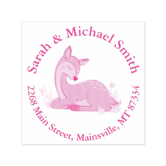 Deer Fawn Baby Shower Self-inking Stamp (Design)