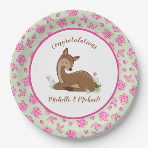 Deer Fawn Baby Shower Woodland Animals Paper Plates