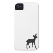 Deer fawn black white silhouette iPhone 4S case (Back)
