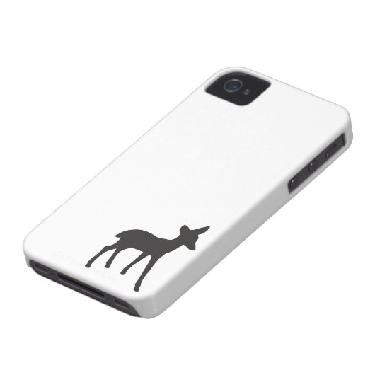 Deer fawn black white silhouette iPhone 4S case (Bottom)