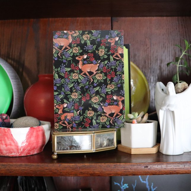 Deer Fawn Floral Pattern Holiday Card (Creator Uploaded)