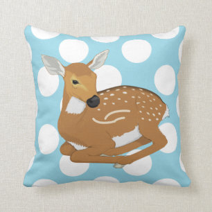 Deer Fawn Polka Dot Accent Pillow