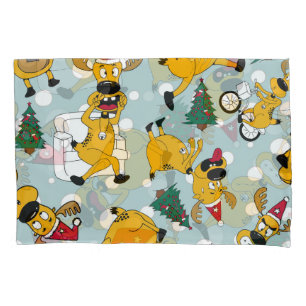 Deer Festive: Christmas Pattern Design Pillow Case