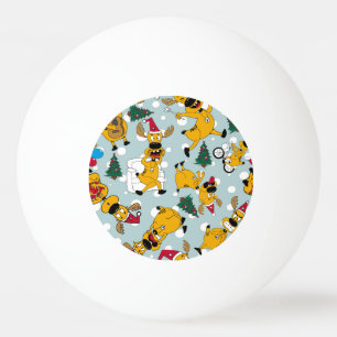 Deer Festive: Christmas Pattern Design Ping Pong Ball