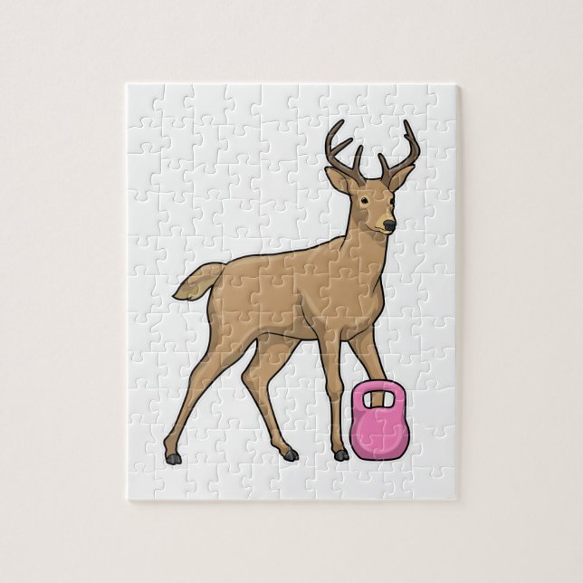 Deer Fitness Dumbbell Jigsaw Puzzle (Vertical)