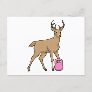 Deer Fitness Dumbbell Postcard