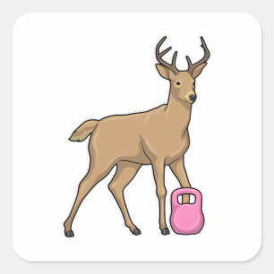 Deer Fitness Dumbbell Square Sticker