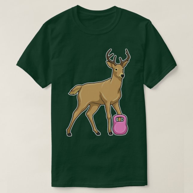 Deer Fitness Dumbbell T-Shirt (Design Front)