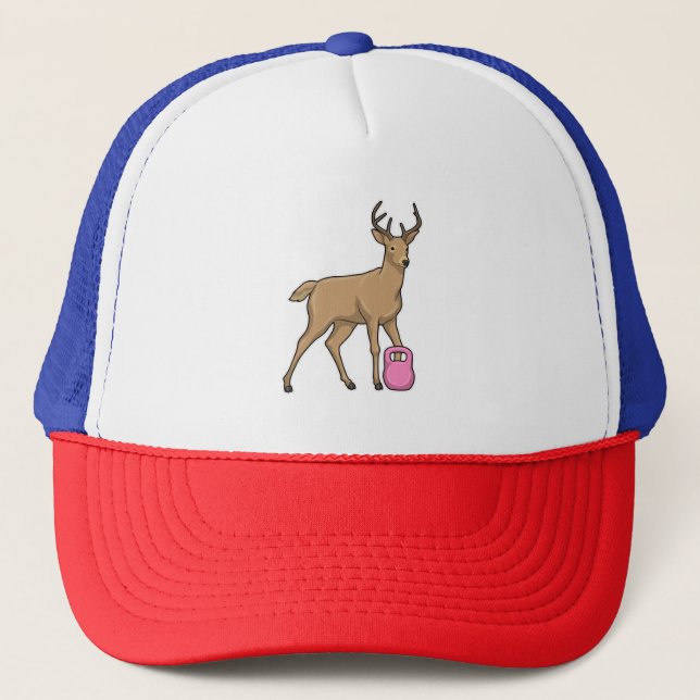 Deer Fitness Dumbbell Trucker Hat (Front)