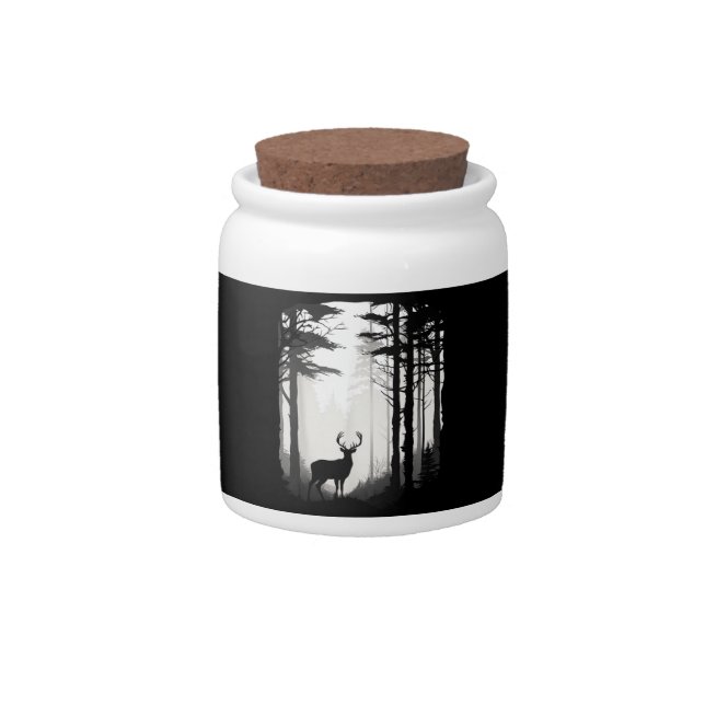 Deer Forest Wildlife Candy Jar (Front)