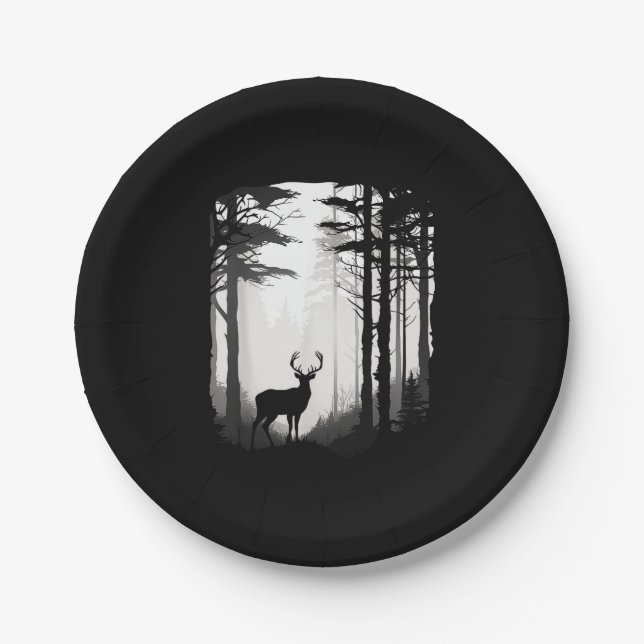 Deer Forest Wildlife Paper Plates (Front)