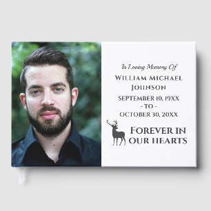 Deer Forever In Our Hearts Custom Photo Memorial Guest Book