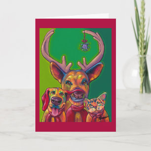 Deer Friends Holiday Card by Ron Burns