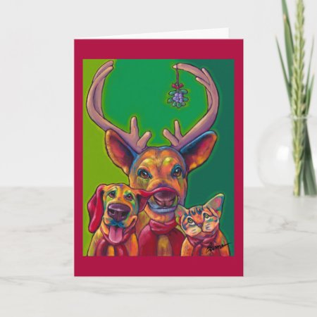 Deer Friends Holiday Card By Ron Burns