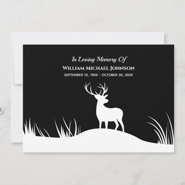 Deer Funeral Memorial In Loving Memory Remembrance Invitation (Front)