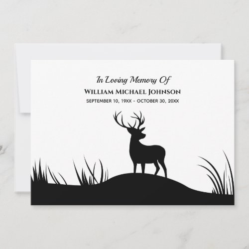 Deer Funeral Memorial Remembrance In Loving Memory Invitation