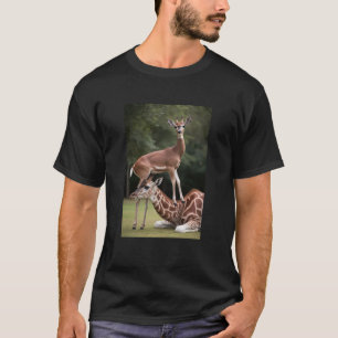 "Deer & Giraffe Harmony Tee" T-Shirt