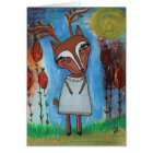 Deer Girl Blank Card