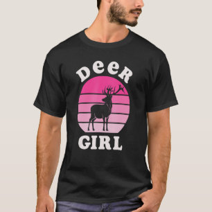 Deer Girl Deer Girl I Like Deer Pink Vintage Suns T-Shirt