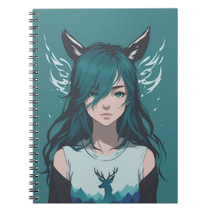 Deer Girl Fauna Anime Forest Fantasy Notebook