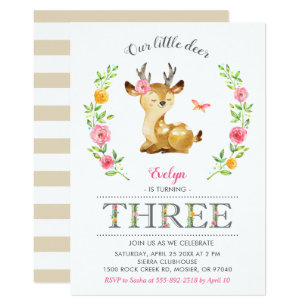 60 off floral deer birthday invitations shop now to save zazzle