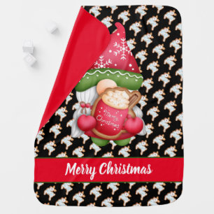 Deer Gnome Customize Color and Text Baby Blanket