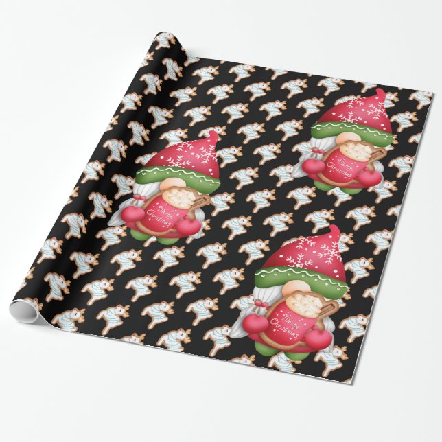 Deer Gnome Customize Color Wrapping Paper (Unrolled)