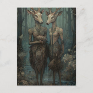 Deer Goddesses in the Woods Postcard