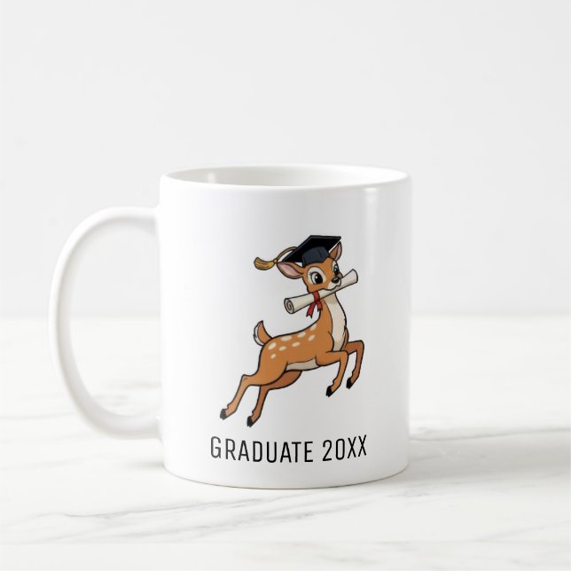 Deer Graduation Personalized Coffee Mug (Left)