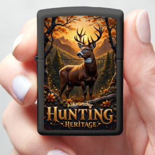 Deer Grazing Heritage Buck Forest Case Zippo Lighter