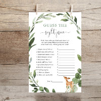 Deer Guess the right price baby shower game
