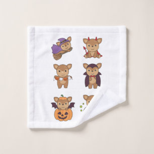 Deer Halloween Devil Pumpkin Vampire Costume Wash Cloth