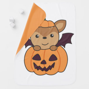 Deer Halloween Pumpkin Bat Costume Baby Blanket