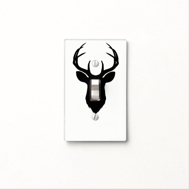 Deer Head Antlers Rustic Country Modern Country Light Switch Cover (In Situ)