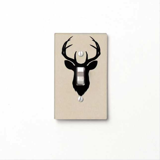 Deer Head Antlers Rustic Country Modern Country Light Switch Cover (In Situ)