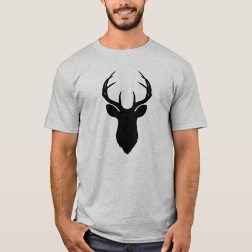 Deer Head Antlers Rustic Country Modern T_Shirt