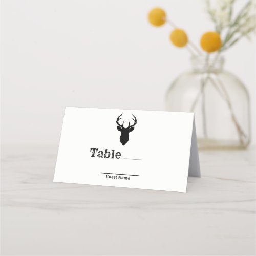Deer Head Antlers Rustic Wedding Table Seat Place Place Card