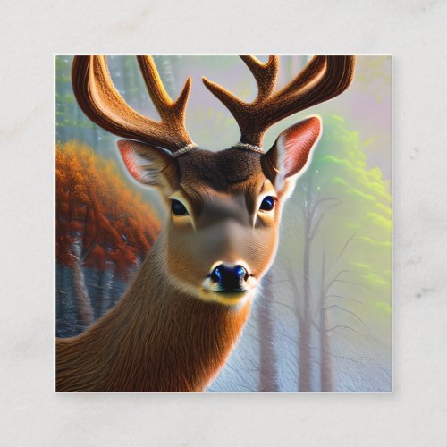 Deer Head Art  Square Business Card