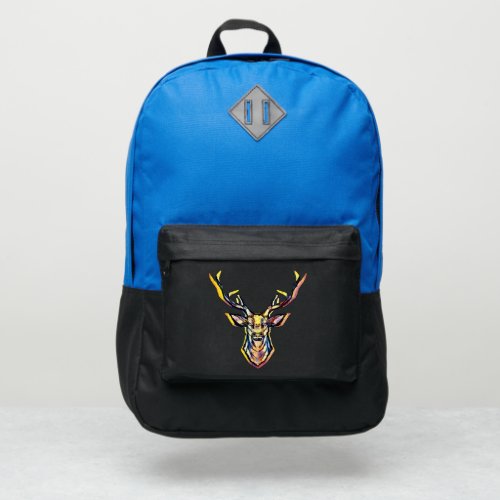 Deer head as a colorful picture in watercolor  port authority backpack