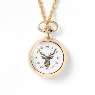 Deer Head as a colorful watercolor painting  Watch