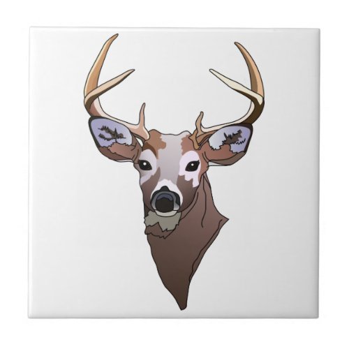 Deer Head Ceramic Tile
