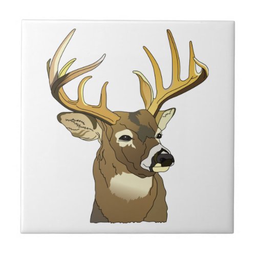 Deer Head Ceramic Tile