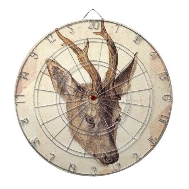 DEER HEAD DARTBOARD WITH DARTS (Front)